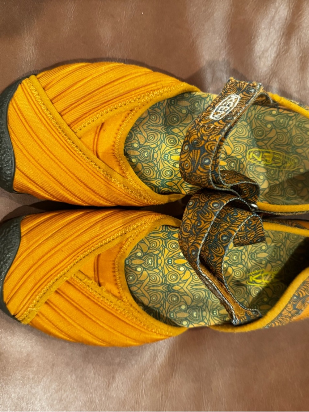 Keen Women’s Orange Mary Jane Sneakers with Patterned Strap